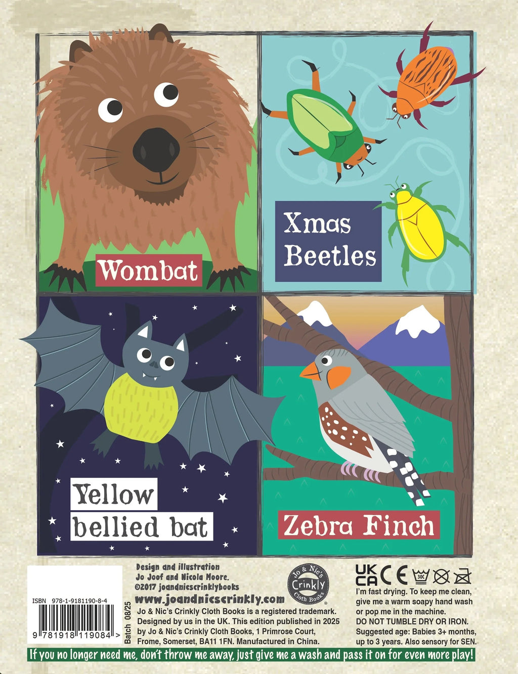 Crinkly Cloth Newspaper - Aussie Animals